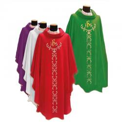  \"IHS\" Chasuble - Tasmania Fabric - 45% Wool/55% Poly 