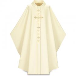  White Gothic Chasuble - Cantate Fabric 