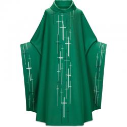  Green Gothic Chasuble - Stations of the Cross - Dupion Fabric 