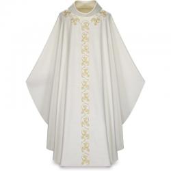  White Gothic Chasuble - Dupion Fabric 