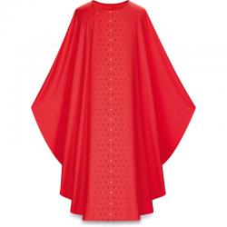  Red Gothic Chasuble - Dupion Fabric 