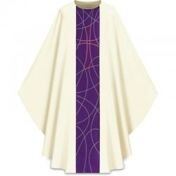  White Gothic Chasuble - Dupion Fabric 