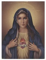  IMMACULATE HEART OF MARY SMALL GOLD EMBOSSED PLAQUE 