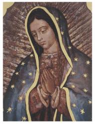  O.L. OF GUADALUPE (BUST) SMALL GOLD EMBOSSED PLAQUE 