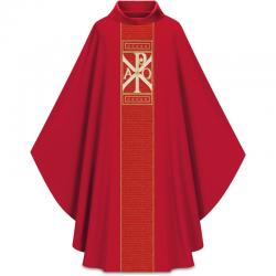  Red Gothic Chasuble - Brugia Fabric 