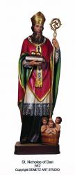  St. Nicholas of Barrie Statue in Linden Wood, 30\" & 48\"H 