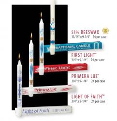  Light of Faith Baptismal Candle 3/4 x 9-1/4 SFE (24/cs) 