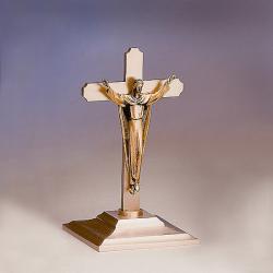  High Polish Finish Bronze Altar Crucifix: 5959 Style - 9 3/4\" Ht 