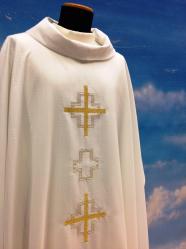  \"Crosses Embroidered\" Chasuble - Abramo Fabric - 55% Poly/55% Viscose 