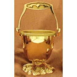  Satin Finish Bronze Holy Water Pot & Sprinkler: 6193 Style - 11.5\" Ht 