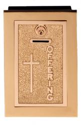  Offering Box | 6-3/4” X 9-3/4” | Brass Or Bronze Face | Textured With Cross 