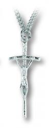  1 3/4\" ANTIQUE SILVER PAPAL CRUCIFIX 