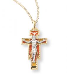  GOLD & RED RISEN CHRIST CONFIRMATION CRUCIFIX 