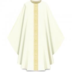  Ecru \"Assisi\" Chasuble - Orphrey - Elias Fabric 