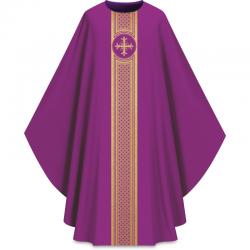  Purple \"Assisi\" Chasuble - Woven Band - Elias Fabric 