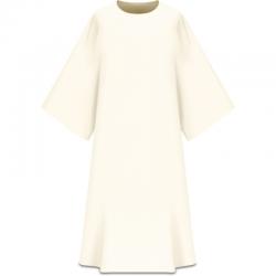  White \"Assisi\" Deacon Dalmatic - Without Decoration - Elias Fabric 