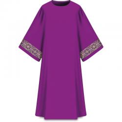  Purple \"Assisi\" Deacon Dalmatic - Woven Orphrey - Elias Fabric 