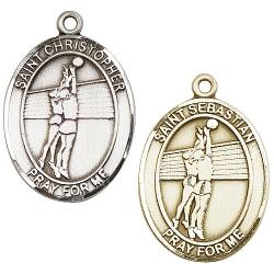  St. Christopher/Volleyball Oval Neck Medal/Pendant Only 