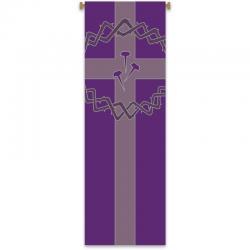  Purple Printed Inside Banner - Passion Motif - Raytex Fabric 