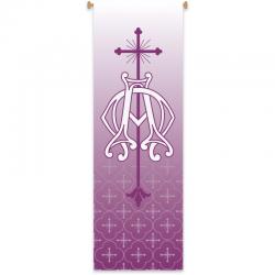  Purple Printed Inside Banner - Marian Motif - Raytex DM Fabric 