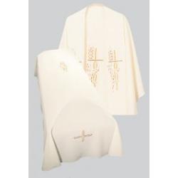  Funeral Pall - A-O/Cross/Wheat Design - No Iron - Textured Polyester 