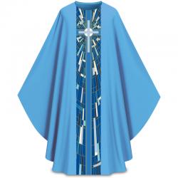  Light Blue Gothic Chasuble - Dupion Fabric 