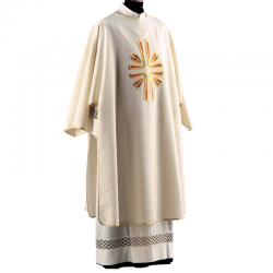  \"Cross\" Dalmatic - Lana Barre Oro Fabric - 95% Wool/5% Gold Thread 