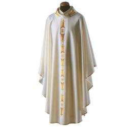  \"Embroidered\" Chasuble - Misto Lana Fabric - 45% Wool/55% Poly 