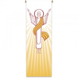  Printed Inside Banner - Risen Christ Motif - Deco Fabric 