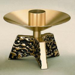  High Polish Bronze Finish & Black Textured Altar Candlestick: 7620 Style: 1 1/2\" Socket 