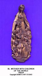  Our Lady w/Children Plaque - Bronze Metal (Custom) 