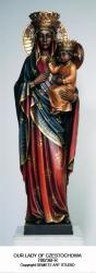  Our Lady of Czestochowa w/Child Full Round Statue in Linden Wood (Custom) 