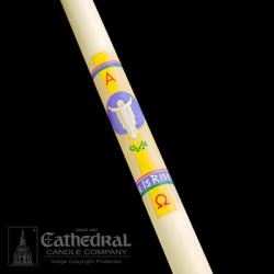  He Is Risen Paschal Candle #8 sp, 2-1/2 x 48 