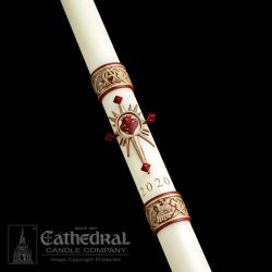  Sacred Heart Paschal Candle #3, 1-3/4 x 36 