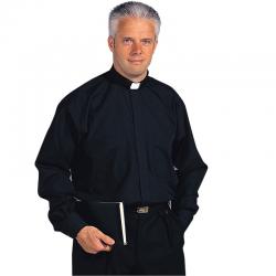  Black Stadelmaier \"TRADICIO\" Extra Long Sleeve Clergy Shirt - Sizes 15\" - 20 1/2\" 