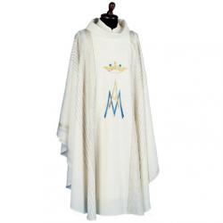  \"Marian\" Chasuble - Ivory Linea Style Fabric - 95% Wool/5% Gold Thread 