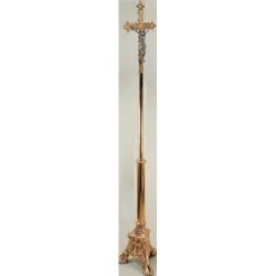  High Polish Finish Bronze Floor Processional Crucifix: 8130 Style - 94\" Ht 