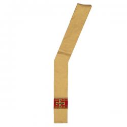  \"Banded\" Deacon Stole - Gold Assisi Fabric - 90% Poly/10% Gold Thread 