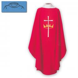  Lightweight Chasuble - Cross/Crown Design - Textured Fortrel - Poly/Linen Weave 