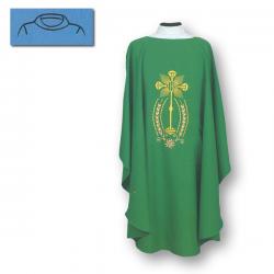  Lightweight Chasuble - Monstrance Design - Textured Fortrel - Poly/Linen Weave 