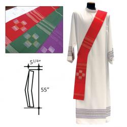  \"Cross\" Deacon Stole - Linea Style Fabric - 95% Wool/5% Gold Thread 