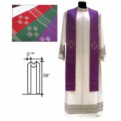  \"Cross\" Overlay Stole - Linea Style Fabric - 95% Wool/5% Gold Thread 