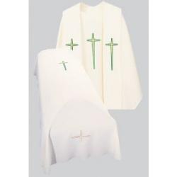  Cross Motif Funeral/Resurrection Set - No Iron - Embroidered Polyester 