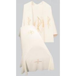  Overlay Stole - Chi Rho/Wheat - Funeral - Fortrel Polyester 