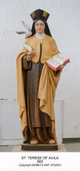  St. Therese of Avila Statue in Linden Wood, 36\" & 48\"H 