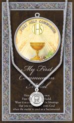  GENUINE PEWTER ROUND COMMUNION MEDAL 