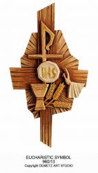  Eucharistic Symbol in Linden Wood, 48\" & 72\"H 