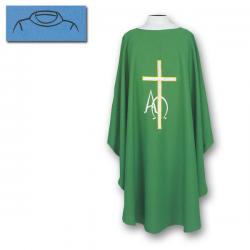  Lightweight Chasuble - A/O-Cross Design - Textured Fortrel - Poly/Linen Weave 