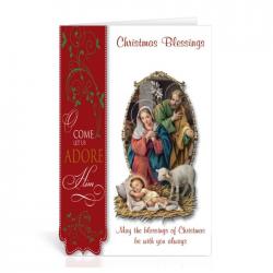  CHRISTMAS NATIVITY (HOLY FAMILY) WITH LAMB CARDS (10 PC) 