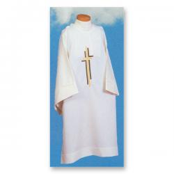  Lightweight Dalmatic - Double Cross Design - Embroidered Front - 100% Polyester 